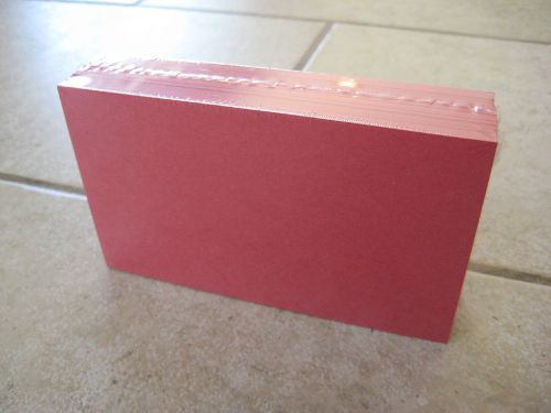 NEW SEALED 100 Red Blank 3 x 5 Index Cards (3&#034; X 5&#034; Card Stock)