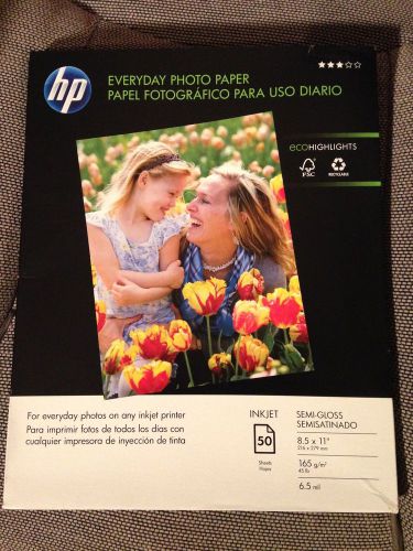 HP Everyday Glossy Photo Paper Q8723A Inkjet Semi-Gloss 50 Sheets NEW 8.5 x 11