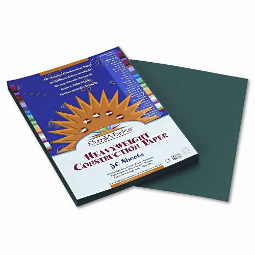 SunWorks Construction Paper, Heavyweight, 9 x 12, Dark Green, 50 Sheets Set of 3