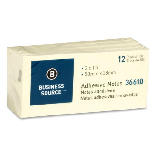 Business source adhesive note - repositionable, solvent-free adhesive (bsn36610) for sale