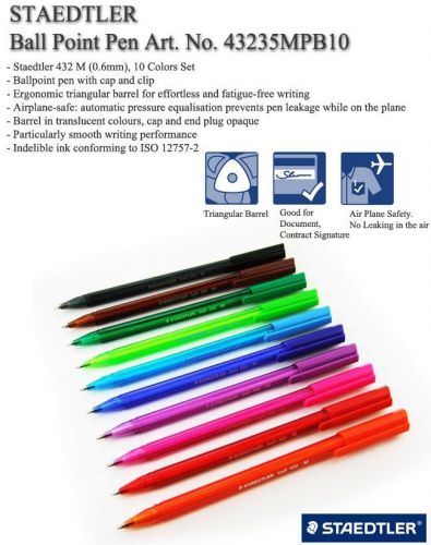 2 set 10 color staedtler ballpoint pen highlight stationary new cheap good nice for sale