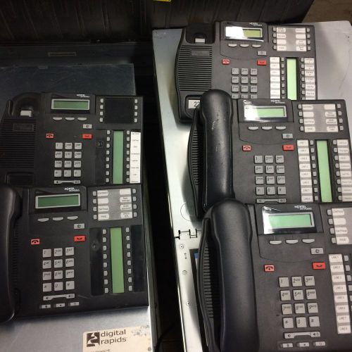 Lot (5) Nortel Networks T7316E Charcoal Office Phones