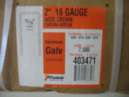 New paslode 16 gauge, 15/16&#034; crown, 2&#034; long, staples 7,500 pc box 403471 for sale