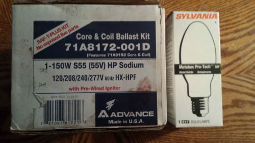 Advance Core &amp; Coil ballast kit 71A8172-001D AND (1)150 W S55 HP sodium (NIB)