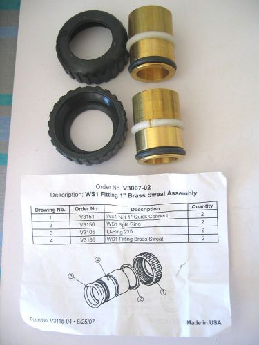 Set of 2 ~ WS1 Fitting 1&#034;~ Brass Sweat Assembly~Order No. V3007-02~USA made ~