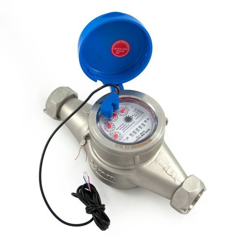 1&#034; npt water meter - cast stainless steel w/ pulse output for remote reads #50 for sale