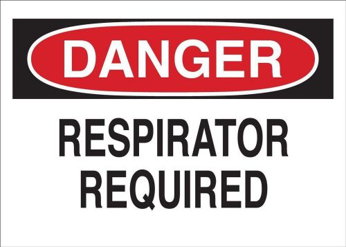 Plastic protective wear sign 7&#034; x 10&#034; legend &#034;respirator required&#034; for sale