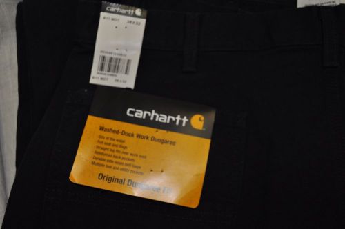 Mens carhart washed duck work dungaree cargo carpenter pants 38x32 for sale
