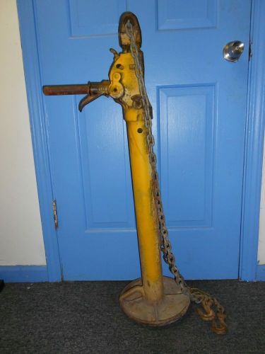 Tall joyce ratchet jack 39&#034;-51&#034; specialty base railroad house barn lift or pull for sale