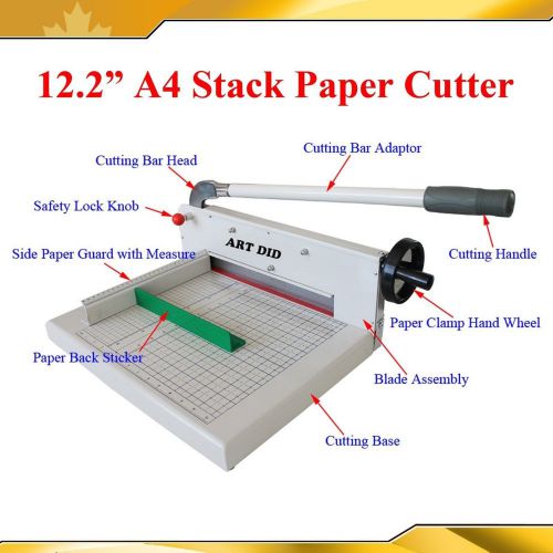 12.2inch A4 White/Blac Brand New  All Steel Stack Paper Cutter GuillotineTrimmer