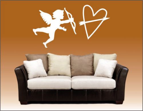 2X Straight To The Heart Wall Vinyl Stickers Bedroom,  Drawing Room -152