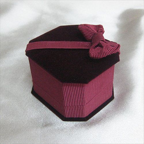 2 pcs Velvet Bow jewelry Ring Display Gift Hard Box Gift Box bow Cute!