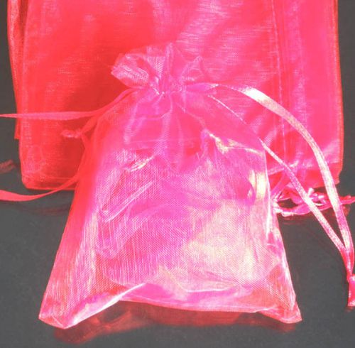 50x Solid Red Organza Bag Pouch for Xmas New Year Gift 12x17cm(4.5x6.5inch) ST