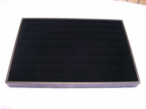 14 Inch Ring Jewelry Tray Wooden Box Black Velvet Ring Stand Display 35X24X3 cm