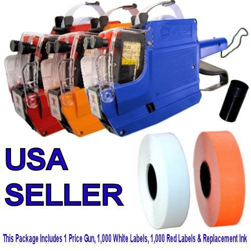 Mx6600 price gun starter kit 1,000 red labels, 1,000 white labels &amp; extra ink for sale