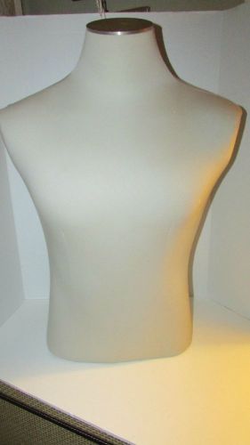 Male Mannequin Torso Dress Form 40&#034; Chest Fabric Wrapped 25.5&#034; tall
