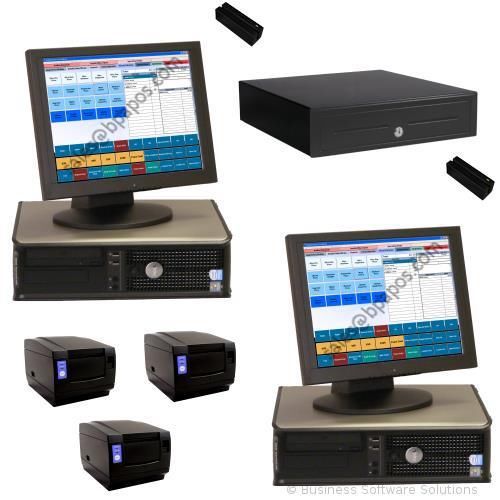 2 Station Restaurant DELIVERY POS System W Touchscreen