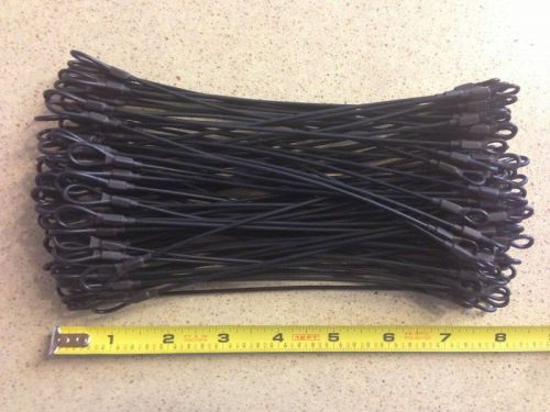 NEW 100 PACK RETAIL GARMENT LOSS PREVENTION SECURITY CABLE 8&#034; BLACK PVC COATED