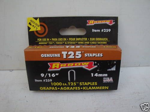 1000 X 14MM ARROW T25 T-25 WIRE AND CABLE STAPLES