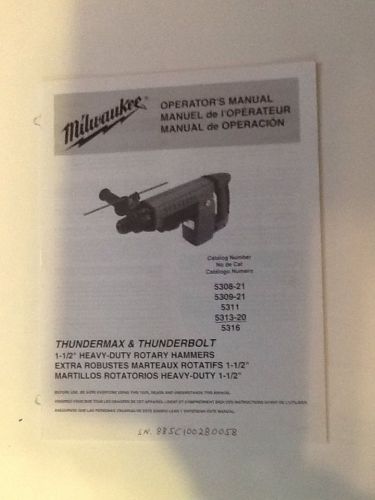 Milwaukee Thunderbolt &amp; Thunder max Hammer Drill Operators Manual