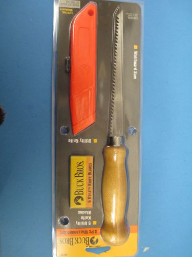Buck Brothers Three Piece Wallboard Set Including Saw Utility Knife Extra Blades