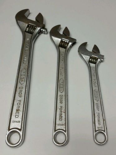 3 Adjustable Wrenches IREGA Crescent Wrenches 77-12 77-8 77-10 Fully SPAIN #LC