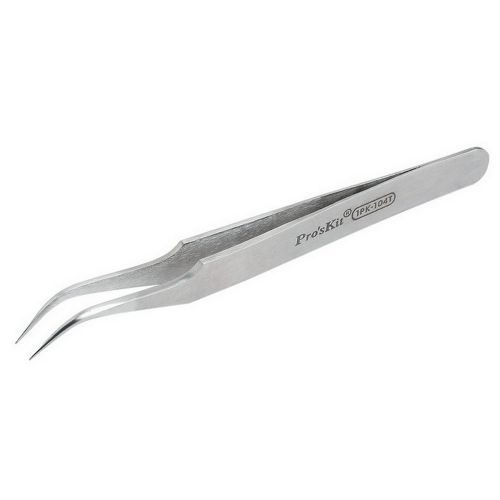 1PK-104T Fine Tip Curved Tweezers, 120mm ProsKit, EU Seller