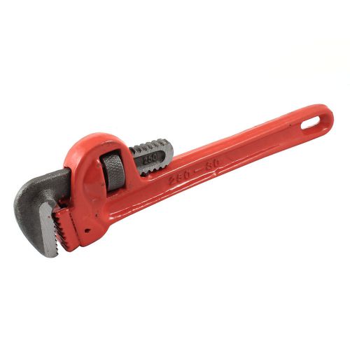 Red Handle Adjustable Metal Jaws Pipe Wrench Plumbing Tool 10&#034;