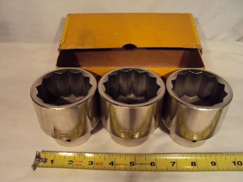 3 NEW IN BOX WRIGHT # 8176,  2 3/8&#034; STANDARD 1&#034; DRIVE SOCKETS FORGED ALLOY SET