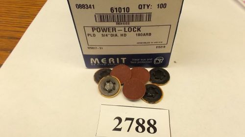 MERIT ABRASIVES POWER-LOCK SANDING DISCS 100 PCS PLD 3/4&#034; DIA 180ARB  *NEW*2788