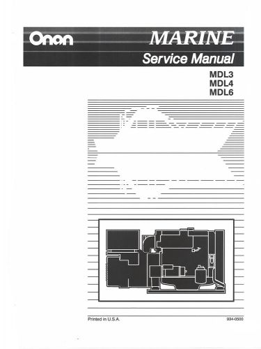 ONAN Marine MDL3 MDL4 MDL6 Generator Service Manual