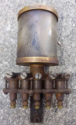 Brass 5 line &#034;Essex Brass Works&#034; multi-tube drip oiler