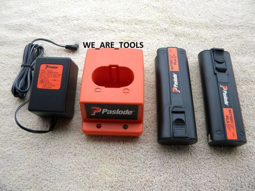 2 PASLODE BATTERIES 404717, CHARGER 901230, AC ADAPTOR FOR FRAMING,FINISH NAILER
