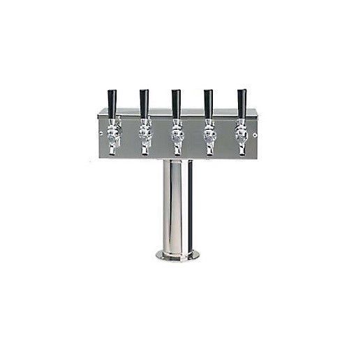 5 Tap Stainless Steel T-Tower Draft Beer Keg Kegerator - Beer Dispensing Equip.