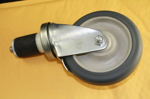 Food preperation work table caster 5x1.25&#034; w/locking wheel 2&#034; rubber post vg for sale
