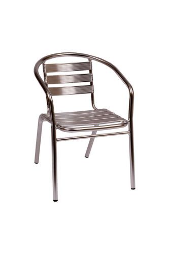 New Parma Commercial Restaurant Outdoor Aluminum Ladder Back Stacking Chair
