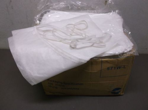 Lot of About 70 White Disposable Latex Free Aprons - NEW!!!