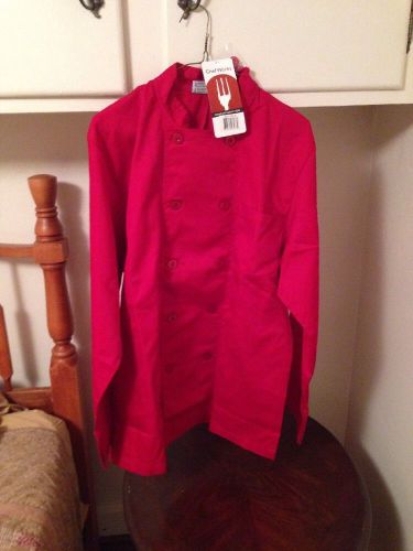 Chef Works - REPC-RED-M - Nantes Red Chef Coat (M) New With Tags.free Shipping!!