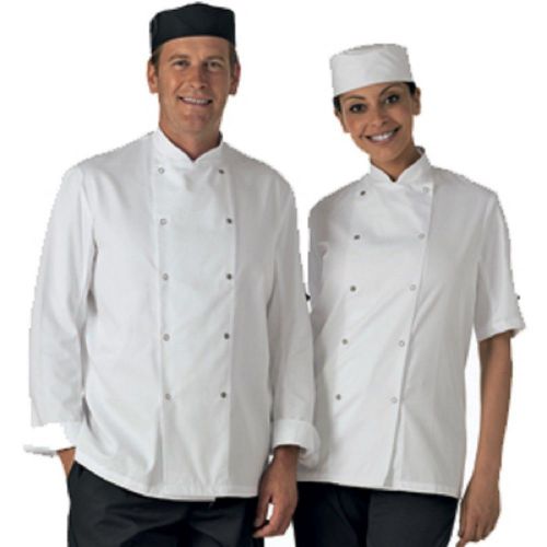 Denny&#039;s Lightweight Chef Cook Press Stud Jacket White *NEW* XS to 3XL Free P&amp;P