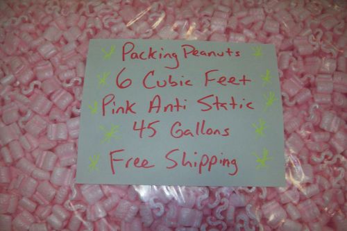 Packing Peanuts 6 Cubic Feet 45 Gallons Pink Anti Static Free Shiping Brand New