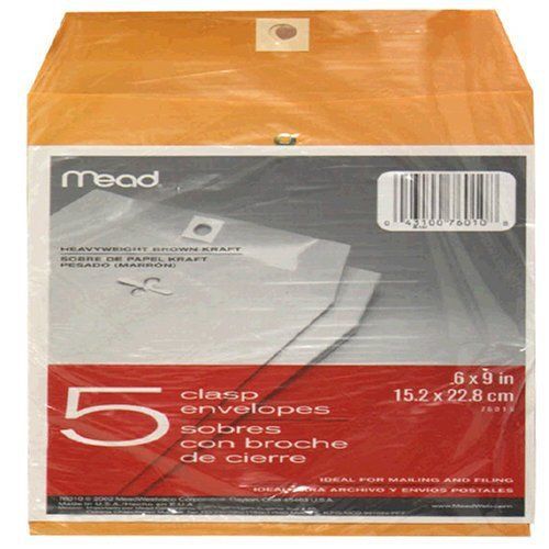 Mead Heavyweight Brown Kraft Clasp Envelopes - Clasp - #55 [6&#034; X 9&#034;] (mea76010)