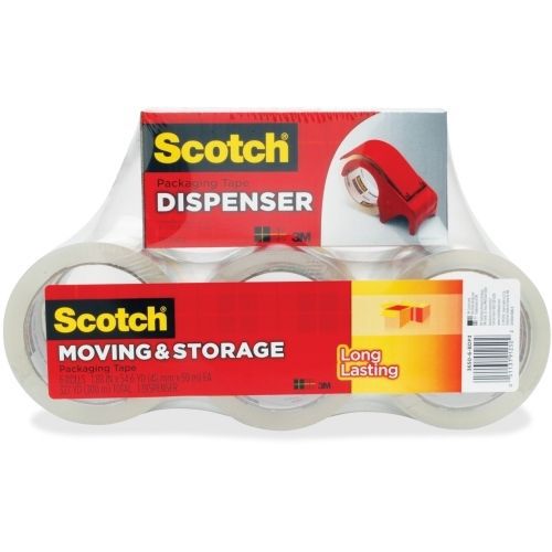 Moving &amp; storage tape, 1.88&#034; x 54.6yds, 3&#034; core, clear, 6/pack for sale