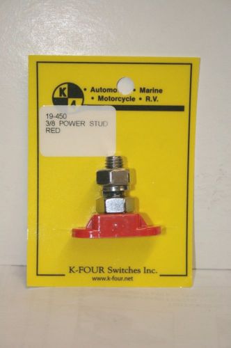 K-FOUR POWER STUD, SINGLE STUD (RED)--RATED 12 VOLT-250A (19-450)