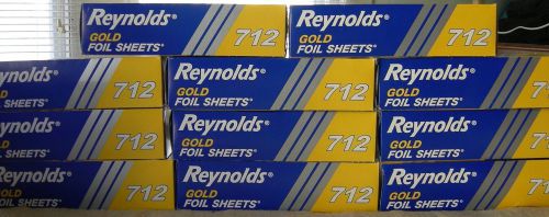 200 Reynolds 712 Gold Foil Metal Wrap Sheets 9 in x 10 3/4 in Silver Side Food
