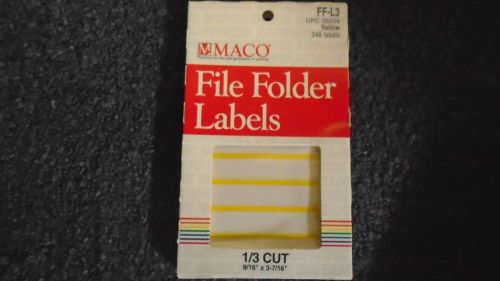 Maco Yellow File Folder Labels FF-L3 UPC 05209