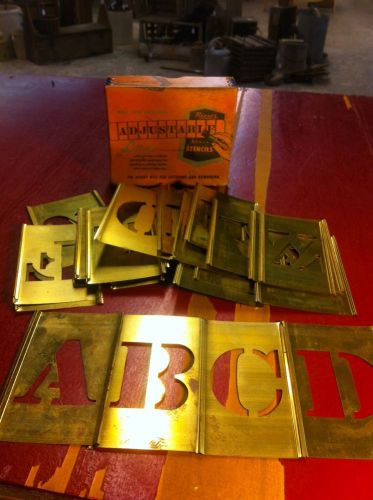 Reese&#039;s 2&#034; Brass Stencil Set - Complete with Box - Letters Figures