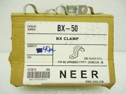 (NEW) Neer BX-50 Zinc Plated Steel One Hole Clamp .48 Diameter Lot of 40 pcs