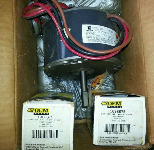 Emerson K55HXDD-8562 Part 1086598 A/C Fan motor with 2 capacitors Part #1086679