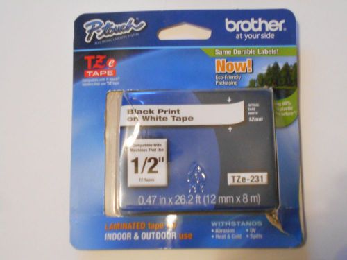 Brother TZe-231 Laminated Tape for Indoor &amp; Outdoor Use 0.47&#034;X26.2&#039;  NEW
