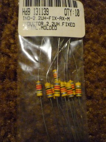 New Old Stock Lot of 10 2.2 uh Axial Inductor Sealed Original Package